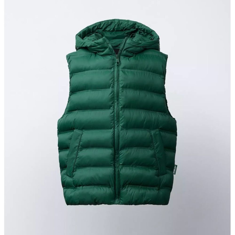 Zara Green Puffer Vest with Hood NWT Size 13-14 years old